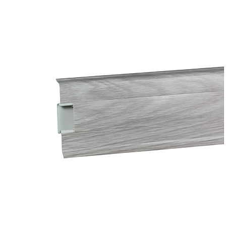 Plinta cu canal cablu pentru parchet Korner Siena 80, PVC, stejar Phobos 828, 2500 x 20 x 80 mm