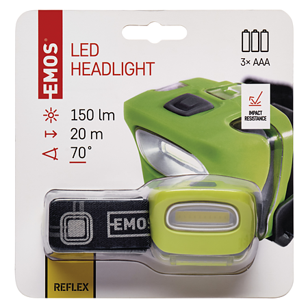 Lanterna frontala Emos COB LED, 20 m, 150 lm, 3× AAA