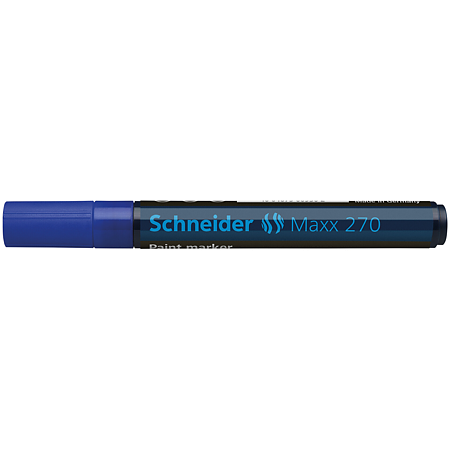Marker permanent Schneider 270, varf rotund, 3 mm, cu vopsea albastra