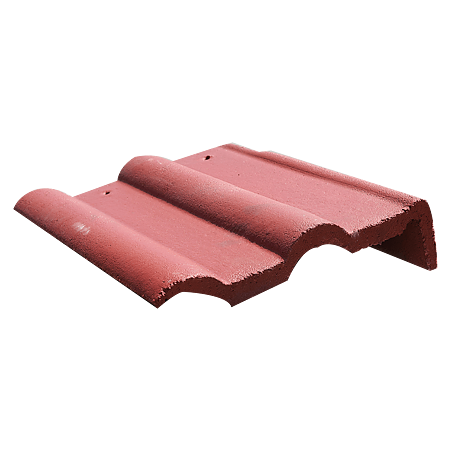 Tigla de beton laterala dreapta, Terran Danubia, Color System, rosu, 350 x 420 mm