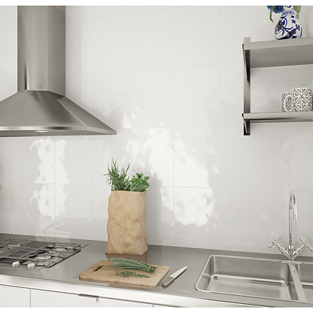 Faianta bucatarie Kai White Glossy, alb, lucios, uni, 20 x 20 cm Faianta bucatarie Kai White Glossy, alb, lucios, uni, 20 x 20 cm