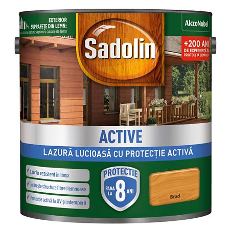 Lazura lucioasa pentru lemn Sadolin Active, brad, interior/exterior, 0,75 l