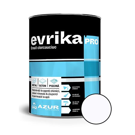 Email metal / beton / piscina Clorcauciuc Evrika Pro, exterior, alb, 20 kg