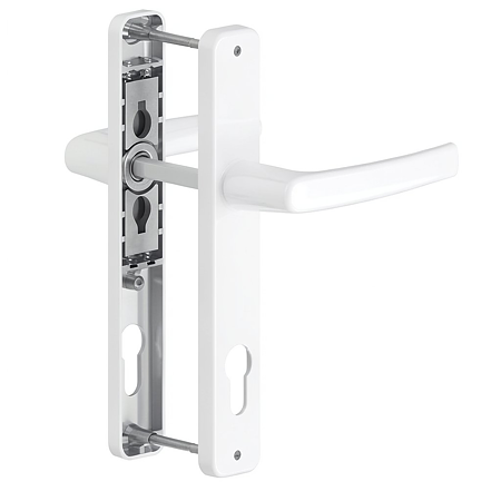 Maner usa PVC cu sild, aluminiu, alb RAL 9016, 85 mm
