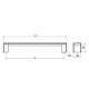 Maner aluminiu AA330B 96 mm, anodizat negru lucios