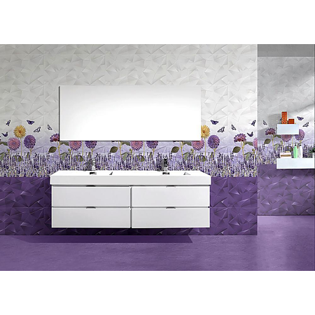 Faianta decorativa Purple HL-B, finisaj lucios, structura iesita in relief, multicolor, 60 x 30 cm