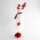 Decoratiune iarna ren, alb, 30 cm