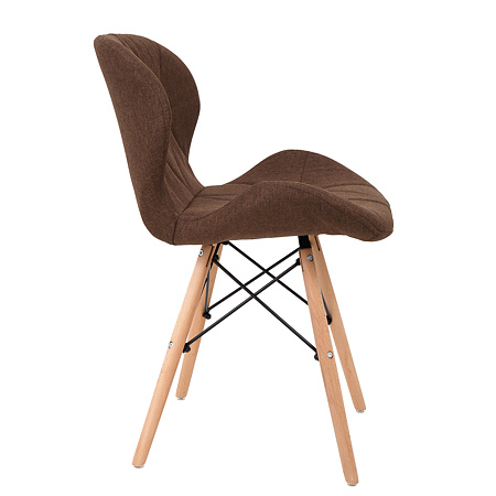 Scaun bucatarie/living Eliza, tapitat, textil, cadru de lemn, maro, max. 110 Kg, 73 x 47 cm