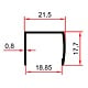 Profil din aluminiu tip U, alb, 3 m