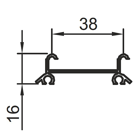 Profil rulare inferior Laguna, aluminiu, negru, Omega/Multiomega/Sloping, 4 m