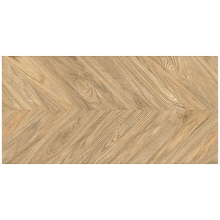 Gresie portelanata exterior/interior KAI Tilia brown, rectificata, tip chevron, mat, decor lemn, maro, 60 x 120 cm