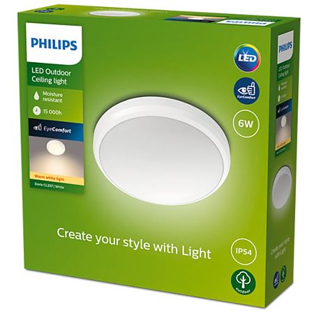 Plafoniera pentru exterior Doris, nichel, lumina calda, 1x6W, IP54, 22 cm