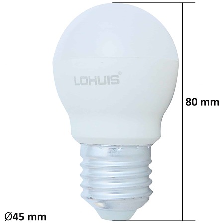 Bec LED Lohuis, sferic, E27, 8W, 900 lm, lumina rece 6500K