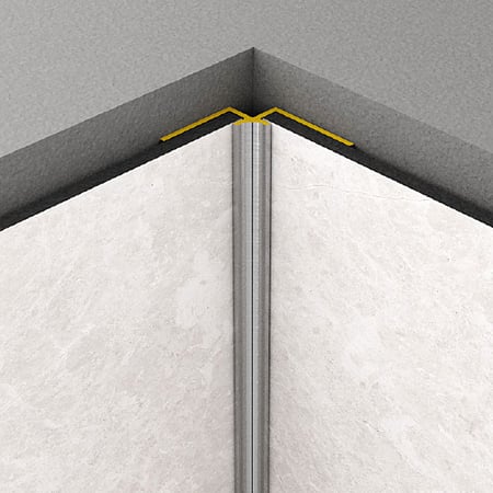 Profil de colt interior Rocko Tiles, aluminiu anodizat, argintiu, 2800 mm