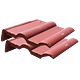 Tigla de beton laterala stanga, Terran Danubia, Color System, rosu, 350 x 420 mm