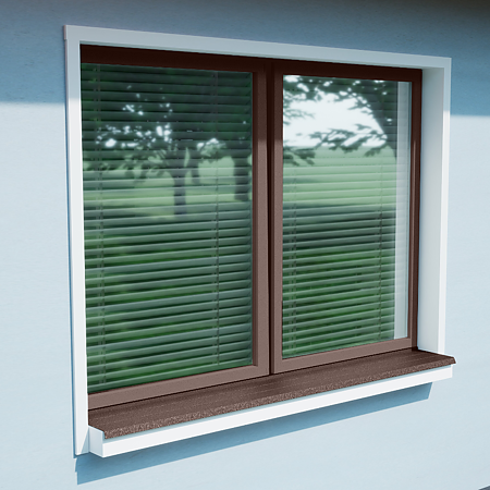 Glaf metalic exterior Caretta Briliant Z250, otel, maro, RAL 8017, 1500 x 250 mm