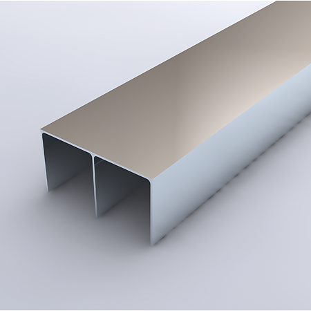 Profil ghidare dublu superior, aluminiu, mat, 4 m