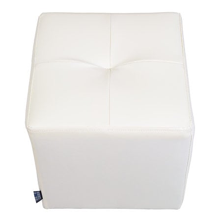 Taburet Cool tapiterie imitatie de piele, alb IP21894, 36 x 36 x 38 cm