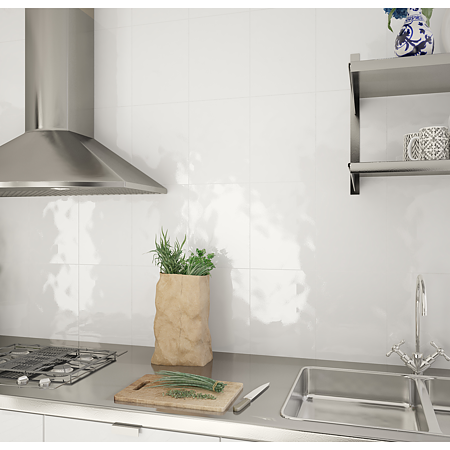 Faianta Kai Ceramics White Gloss 5577, alb, lucioasa, 25 x 50 cm