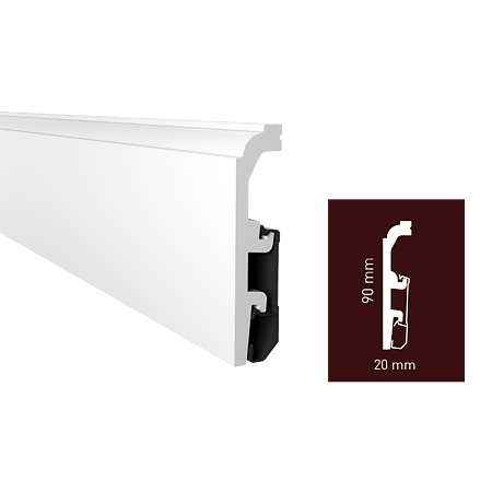 Plinta pardoseala Vega P0910, polimer dur, alb, 2400 x 90 x 20 mm Plinta pardoseala Vega P0910, polimer dur, alb, 2400 x 90 x 20 mm