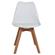 Scaun bucatarie tapitat alb Depozitul de scaune Celia, piele ecologica, cadru lemn, max. 110 kg, 48.5 x 50 x 82.5 cm