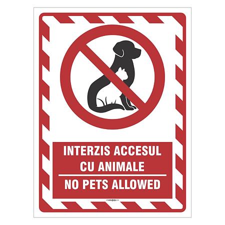 Indicator Interzis accesul cu animale, PVC, 15 x 20 cm