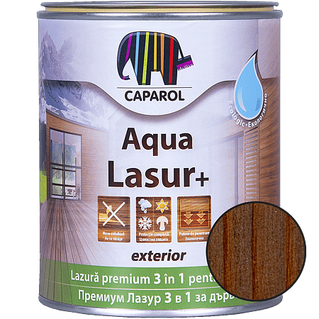 Lazura pentru lemn de exterior Caparol Aqua Lasur +, palisandru, 0.75 l