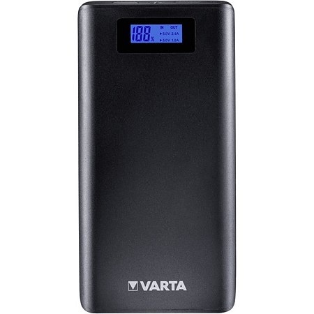 Baterie externa Varta LCD Power Bank 18200mAh, display LCD, port USB 2.4A si USB 1A, 395 g, Li-Ion, 82 x 161 x 22 mm