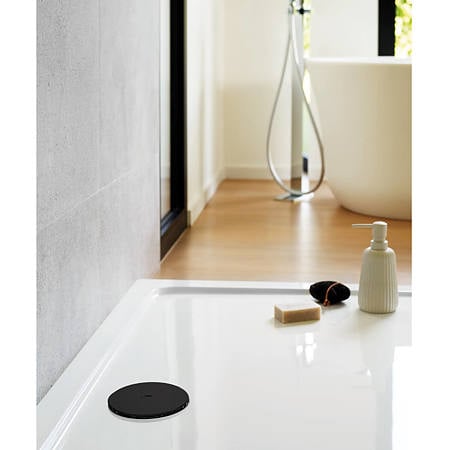 Sifon cadita dus / pardoseala Wirquin SlimPlus extra plat h=40 mm, corp ABS, anti miros, filtru de par, iesire Ø40 mm, debit 34 l/min, negru mat, 187 x 60 x Ø118 mm