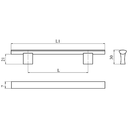 Maner AA311A, aluminiu mat, 256 mm
