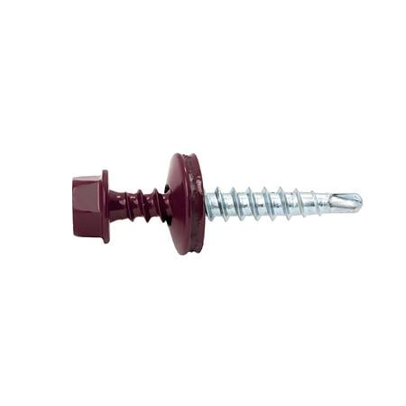 Surub autoforant pentru tigla metalica, rosu visiniu, RAL 3005, 4.8 x 35 mm, 50 bucati