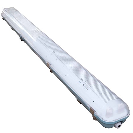 Corp iluminat pentru tub LED Hepol, G13, 2 x T8, IP65, gri