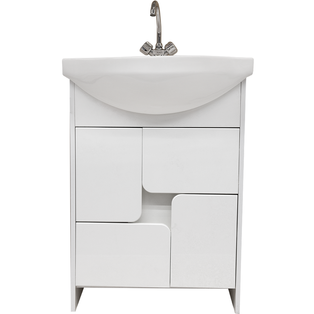 Mobilier baie Sanitop Alessia, baza cu lavoar, MDF-PAL, alb, 58 x 31 x 81 cm alb