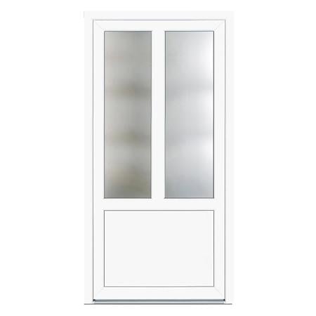 Usa PVC pentru intrare, alb, 98 x 198 cm, 5 camere, stanga