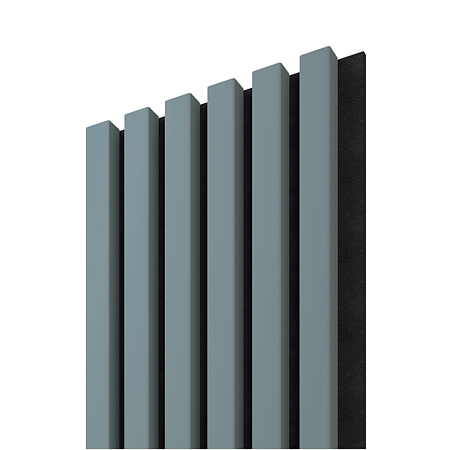 Panou decorativ Linea Acustic, 6 lamele, MDF, albastru fum/negru, interior, 265 x 24.5 x 2.2 cm