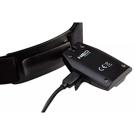 Lanterna frontala reincarcabila Neo Tools 99-069 Led COB, 3 W, 180 lm, 4 moduri iluminare, cablu USB