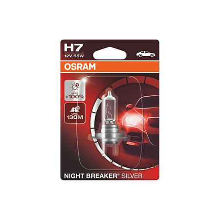 Bec auto cu halogen Osram H7 Night Breaker Silver +100%,55W, 12V, PX26D, 1 buc