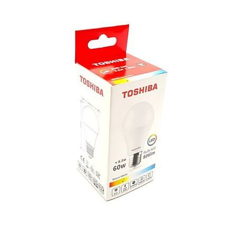 Bec LED Toshiba A60, E27, 8.5 W, 806 lm, lumina calda 3000 K