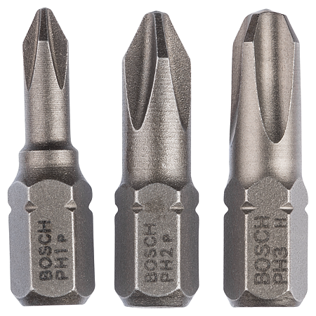 Set mixt biti Bosch PH1/PH2/PH3, universal, 25 mm