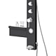 Panel de dus Ibiza DG9042, cu hidromasaj, etajera, 1 dispersor fix, 1 dispersor mobil, material corp ABS, negru, finisaj mat si cromat, 37,5 x 52 x 135,7 cm