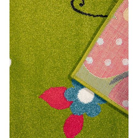 Covor modern Kolibri, 100% polipropilena friese, model cu fluturi, verde, 160 x 230 cm