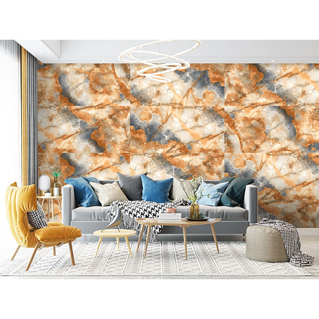 Gresie portelana Stella High Glossy pentru interior/exterior, maro, 120 x 60 cm