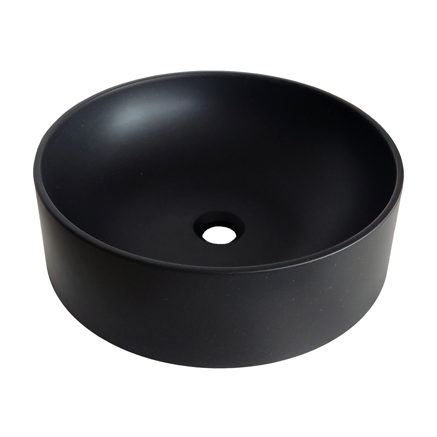 Lavoar rotund SanDonna Circle, compozit granit, negru, 44 x44 x 13.5 cm 13.5