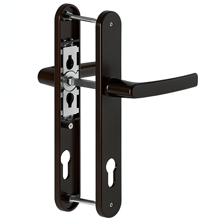Maner usa PVC cu sild, aluminiu, maro RAL 8022, 92 mm