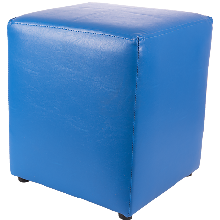 Taburet Cube, tapiterie piele ecologica, albastru IP 21898, 45x37x37 cm