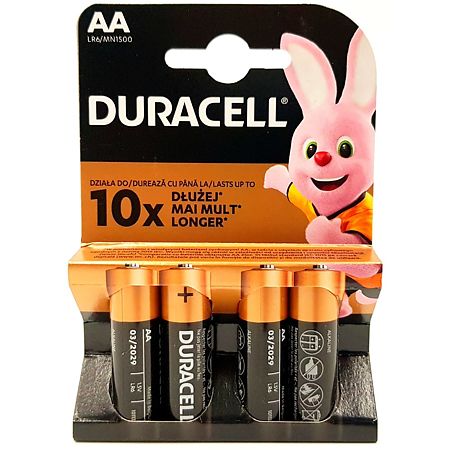 Baterie alcalina, Duracell, Basic R6/AA, blister 4 bucati