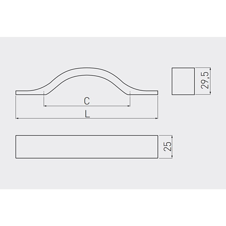 Maner WPY319, aluminiu, L 189 mm, 128 mm