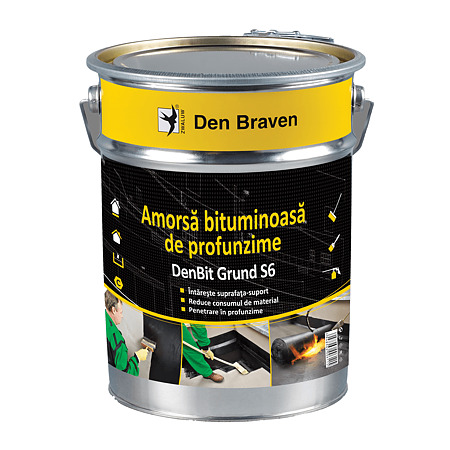Amorsa bituminoasa, Den Braven Bit Grund S6, neagra, 4,5 kg