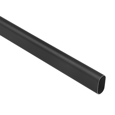 Bara pentru haine ovala, otel, negru mat, 30 x 15 x 2900 mm