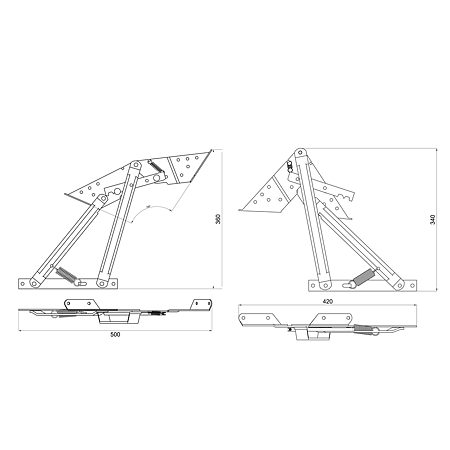 Balama tip greu, pentru canapele, otel, 500 mm Balama tip greu, pentru canapele, otel, 500 mm